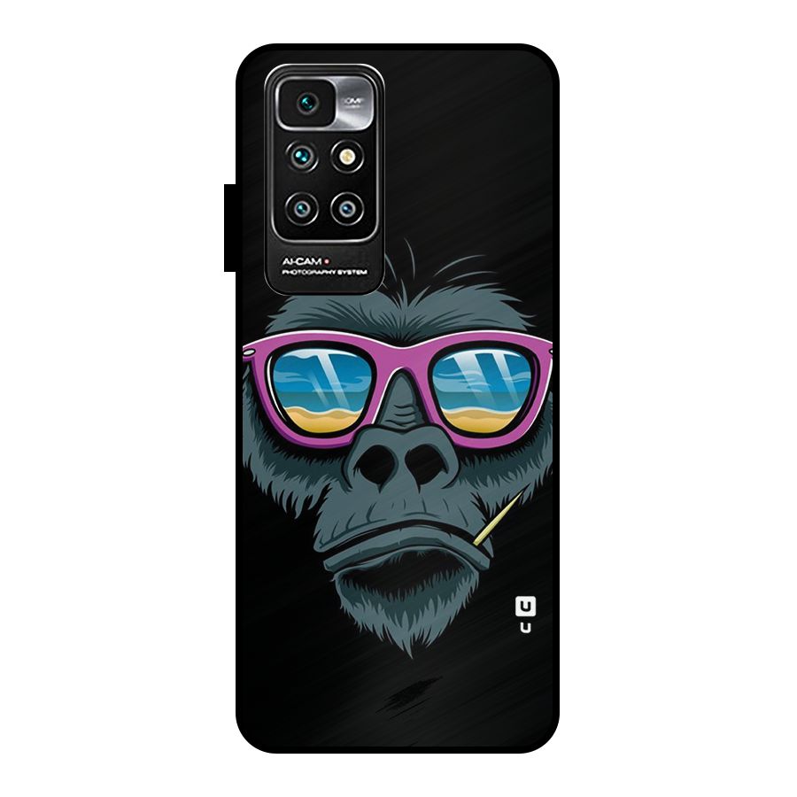 Cool Monkey Beach Sunglasses Metal Back Case for Redmi 10 Prime