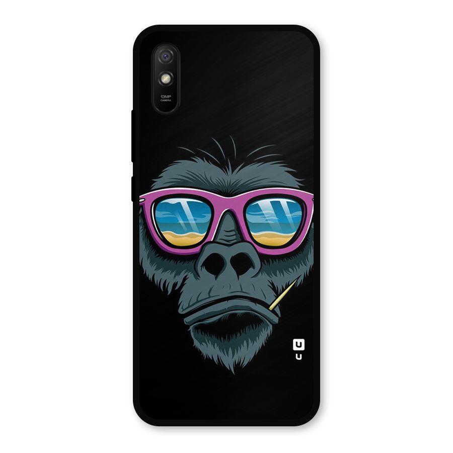 Cool Monkey Beach Sunglasses Metal Back Case for Redmi 9a