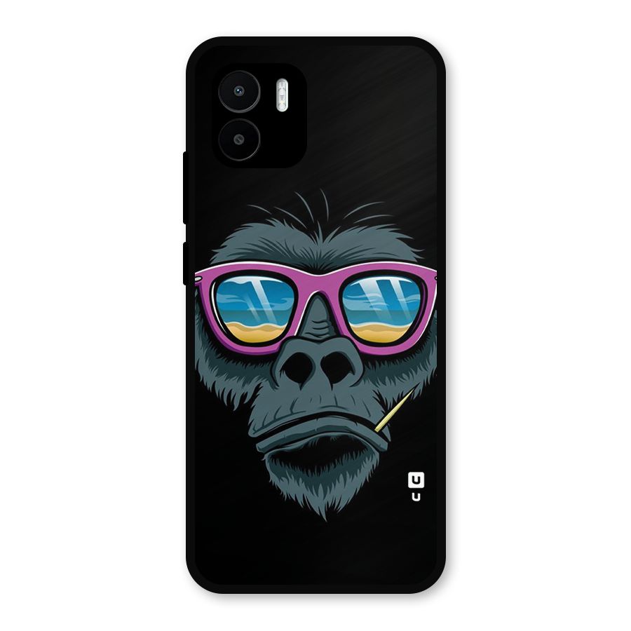 Cool Monkey Beach Sunglasses Metal Back Case for Redmi A2
