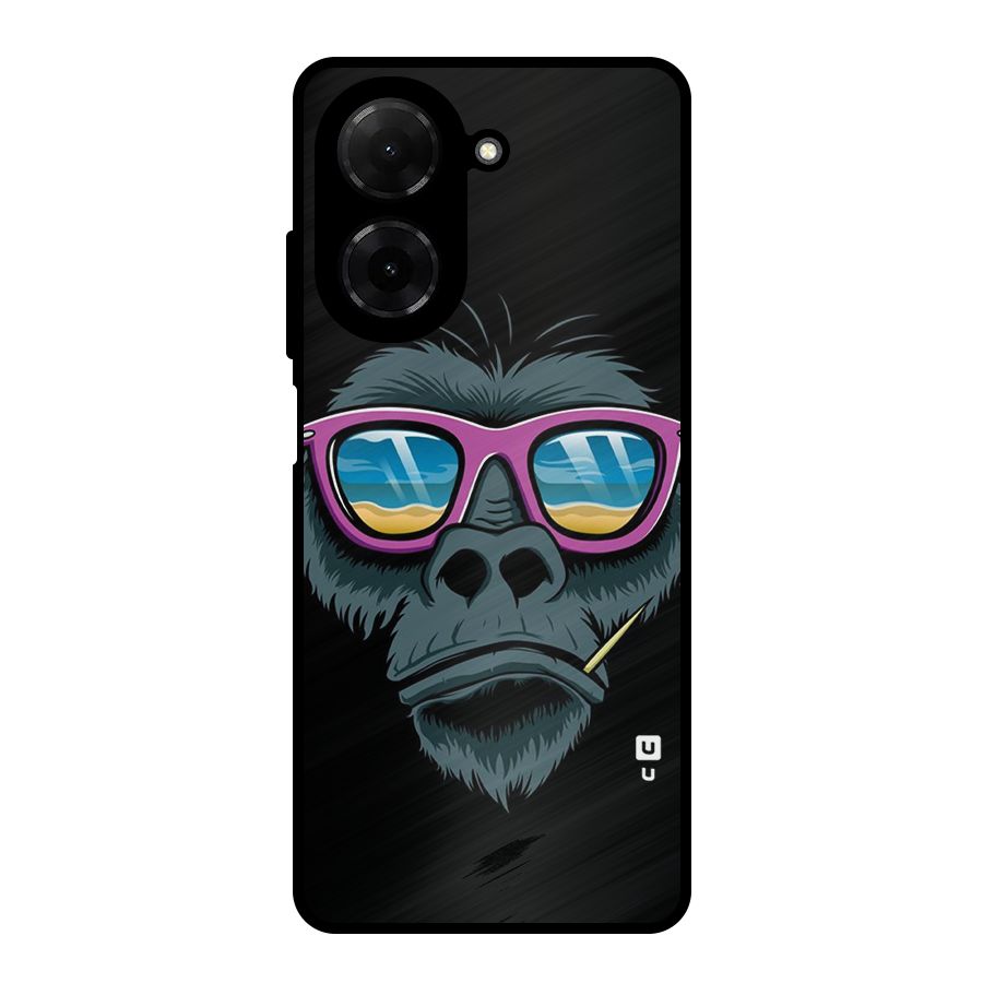 Cool Monkey Beach Sunglasses Metal Back Case for Redmi A5 4G