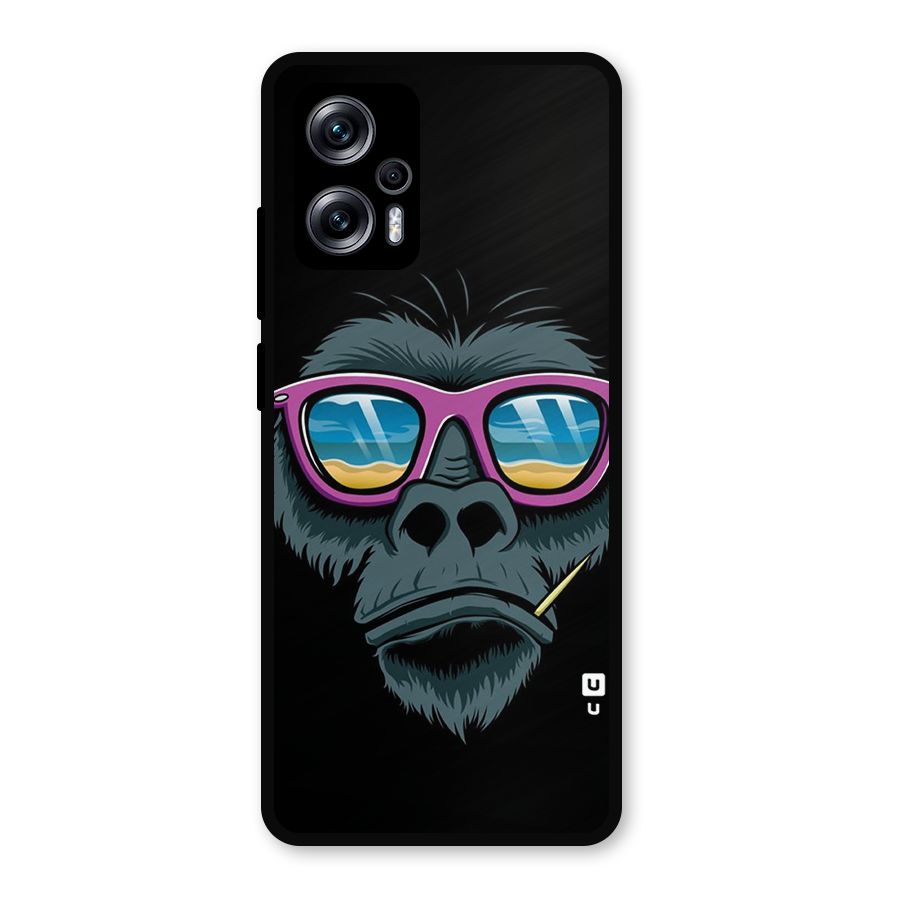 Cool Monkey Beach Sunglasses Metal Back Case for Redmi K50i