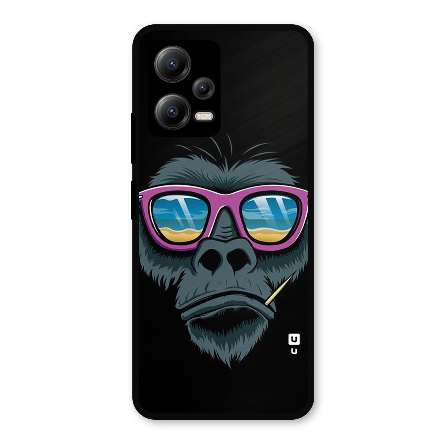 Cool Monkey Beach Sunglasses Metal Back Case for Redmi Note 12 5G
