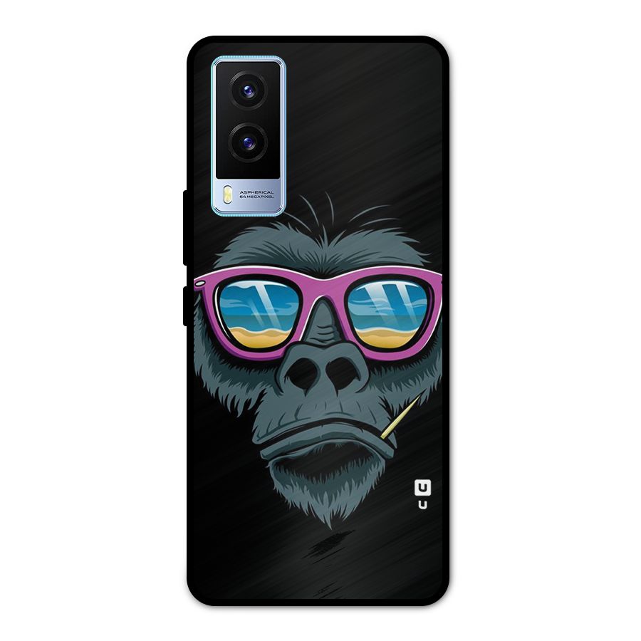 Cool Monkey Beach Sunglasses Metal Back Case for Vivo V21e 5G