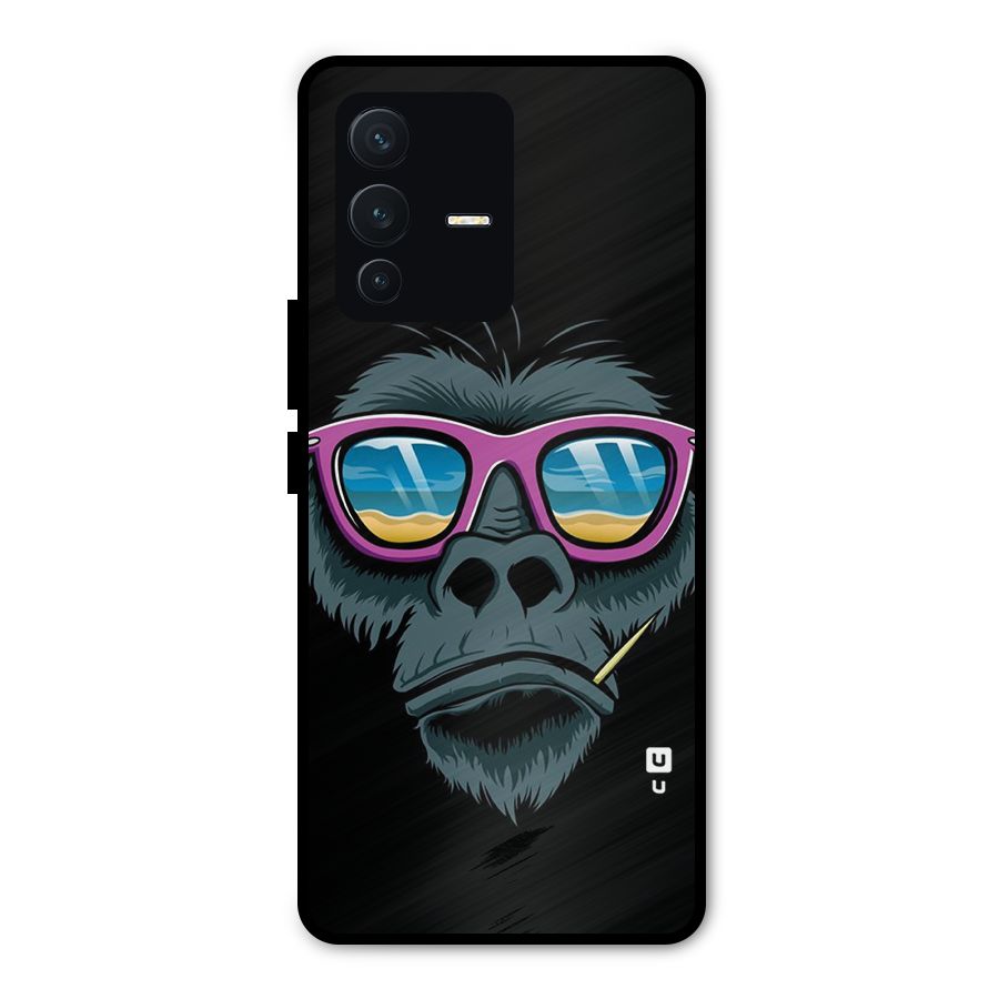 Cool Monkey Beach Sunglasses Metal Back Case for Vivo V23 Pro