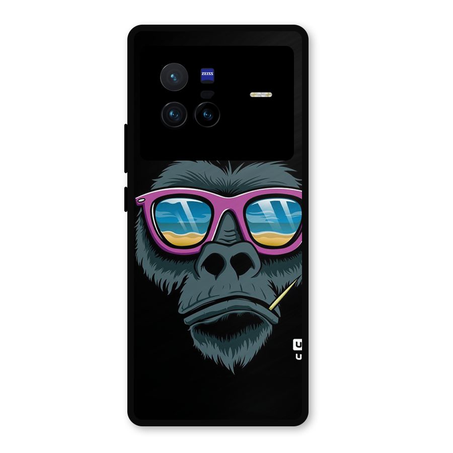 Cool Monkey Beach Sunglasses Metal Back Case for Vivo X80