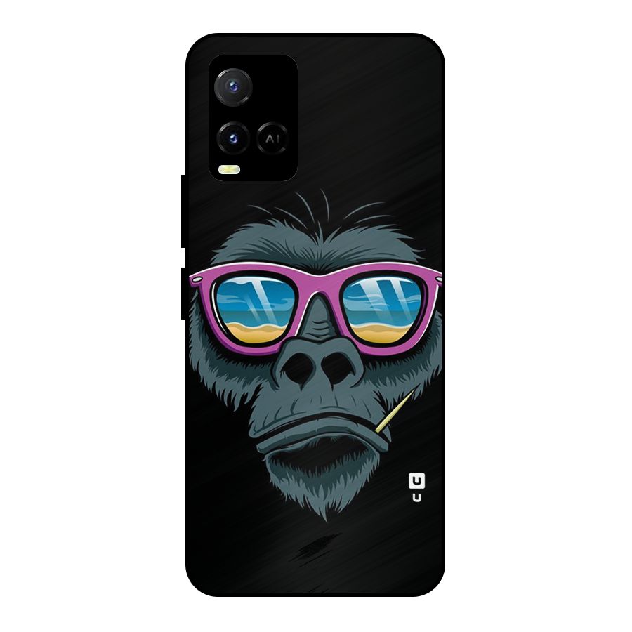 Cool Monkey Beach Sunglasses Metal Back Case for Vivo Y21G