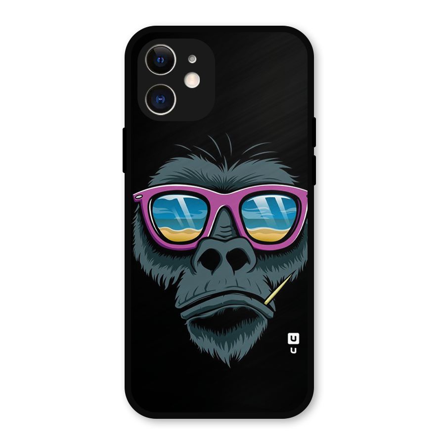 Cool Monkey Beach Sunglasses Metal Back Case for iPhone 12