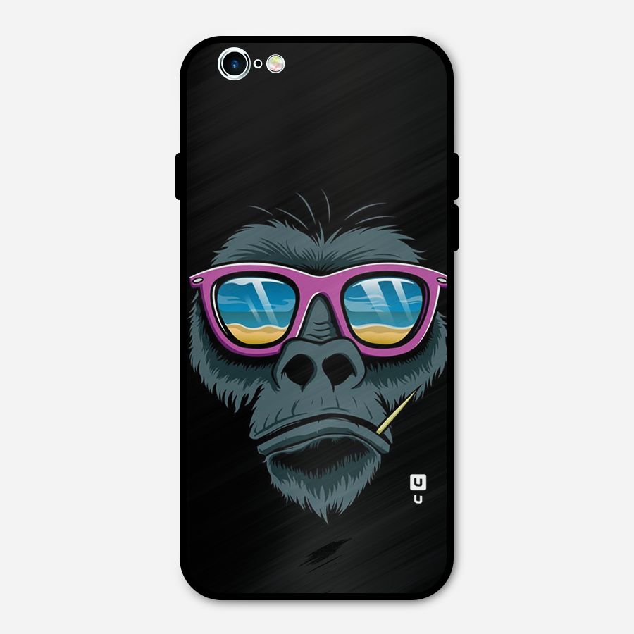 Cool Monkey Beach Sunglasses Metal Back Case for iPhone 6 6s
