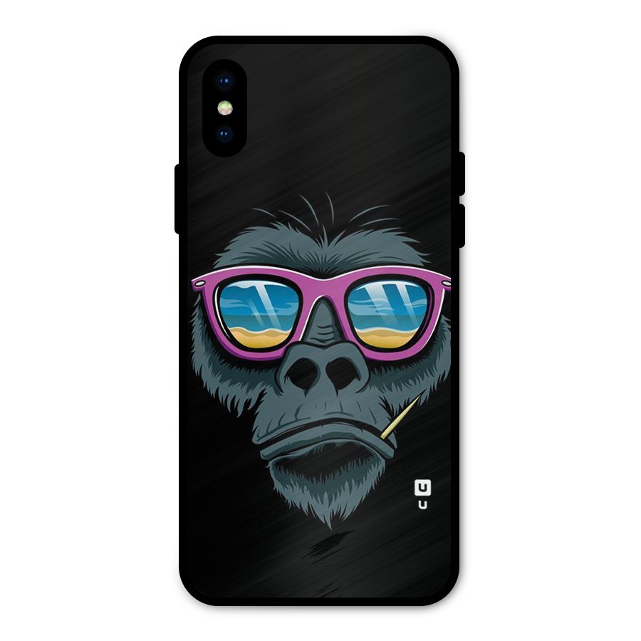 Cool Monkey Beach Sunglasses Metal Back Case for iPhone X