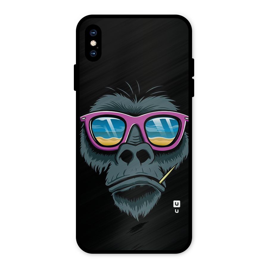 Cool Monkey Beach Sunglasses Metal Back Case for iPhone XS Max