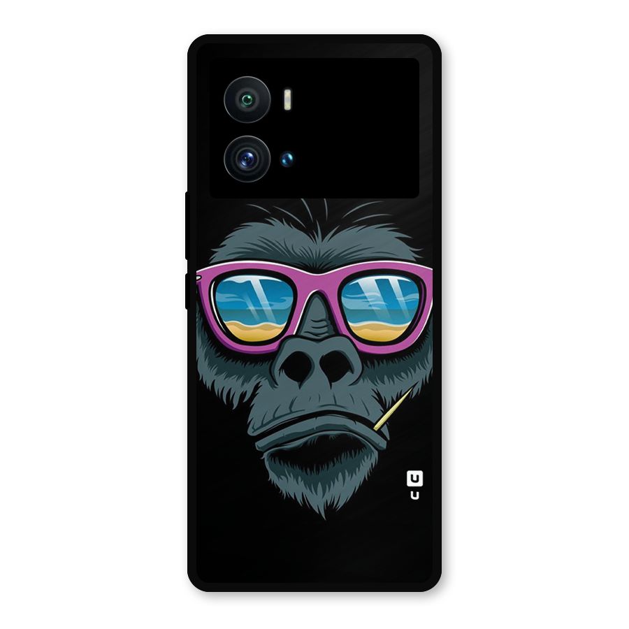 Cool Monkey Beach Sunglasses Metal Back Case for iQOO 9 Pro