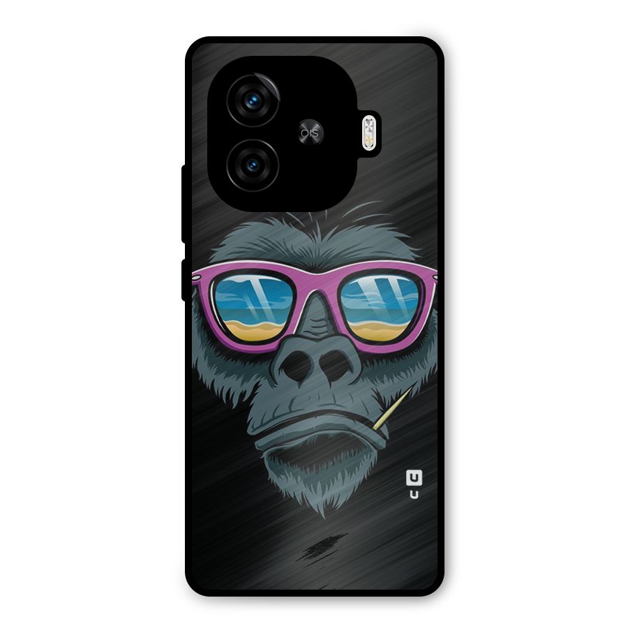 Cool Monkey Beach Sunglasses Metal Back Case for iQOO Z9 Turbo