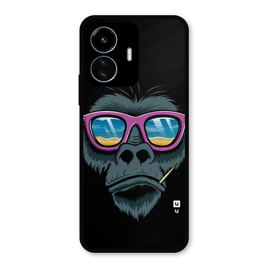 Cool Monkey Beach Sunglasses Metal Back Case for vivo iQOO Z6 Lite 5G