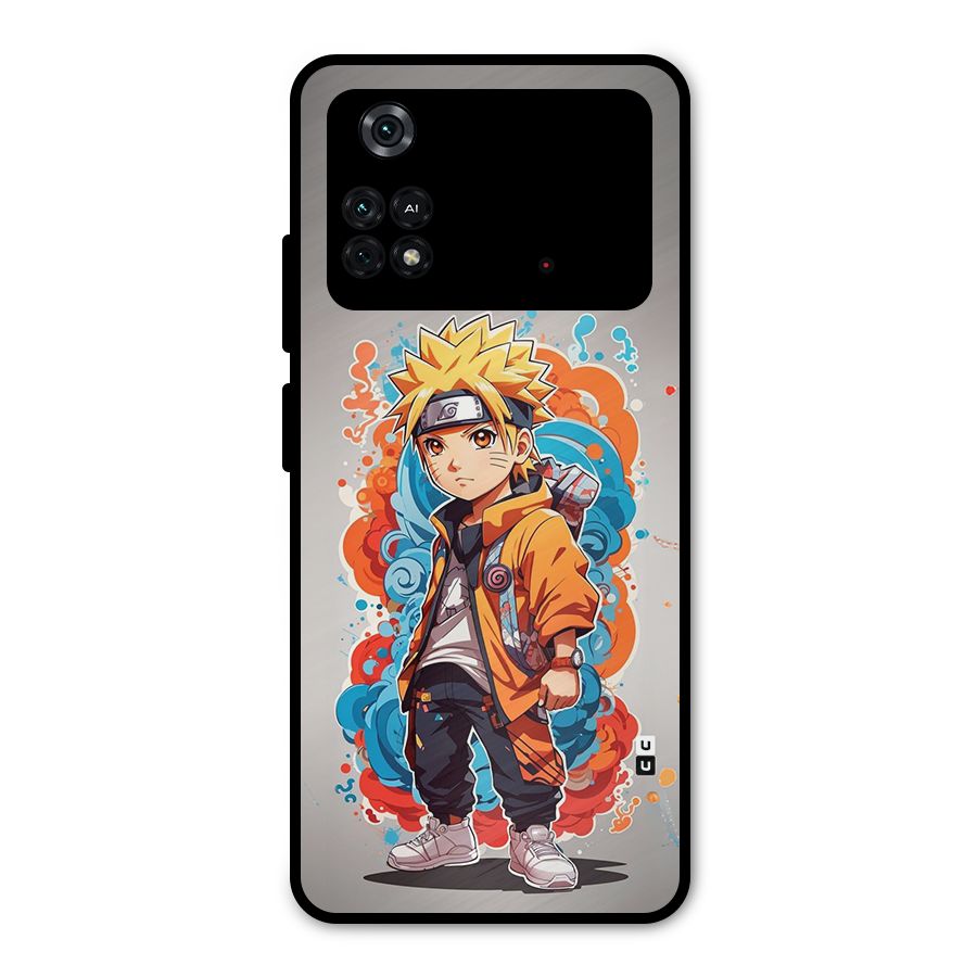 Cool Naruto Uzumaki Metal Back Case for Poco M4 Pro 4G