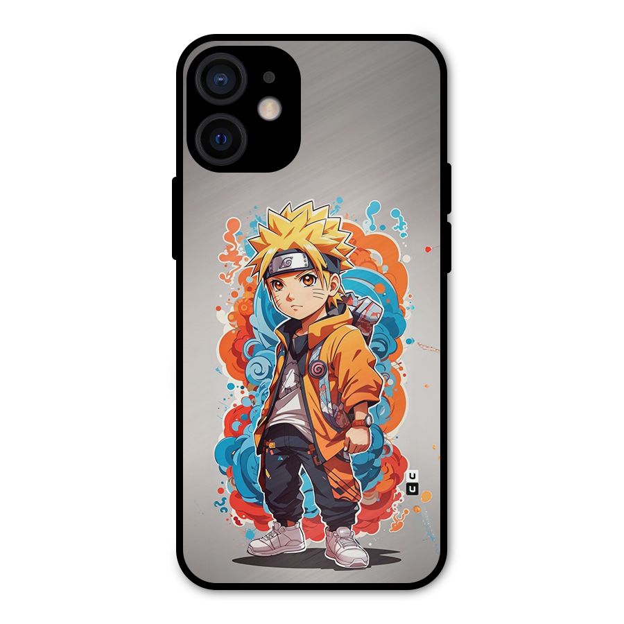 Cool Naruto Uzumaki Metal Back Case for iPhone 12 Mini