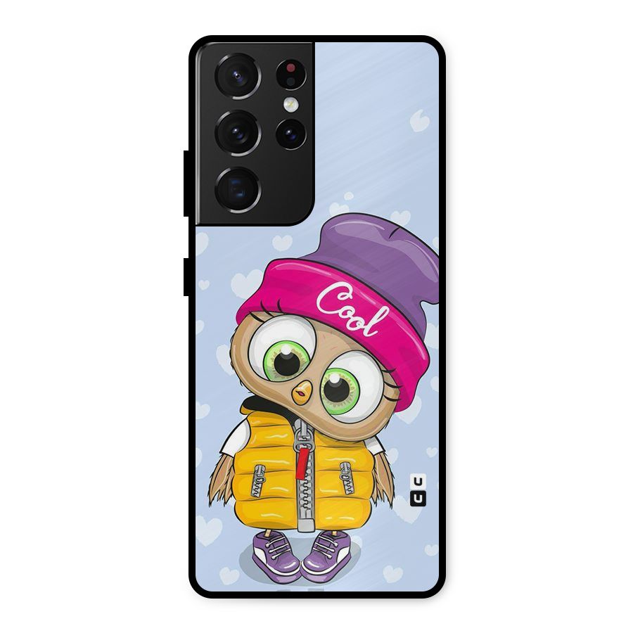Cool Owl Metal Back Case for Galaxy S21 Ultra 5G