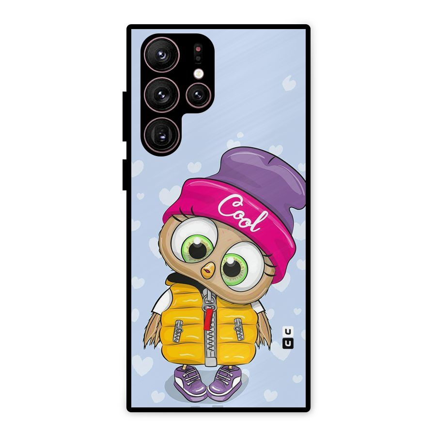Cool Owl Metal Back Case for Galaxy S22 Ultra 5G