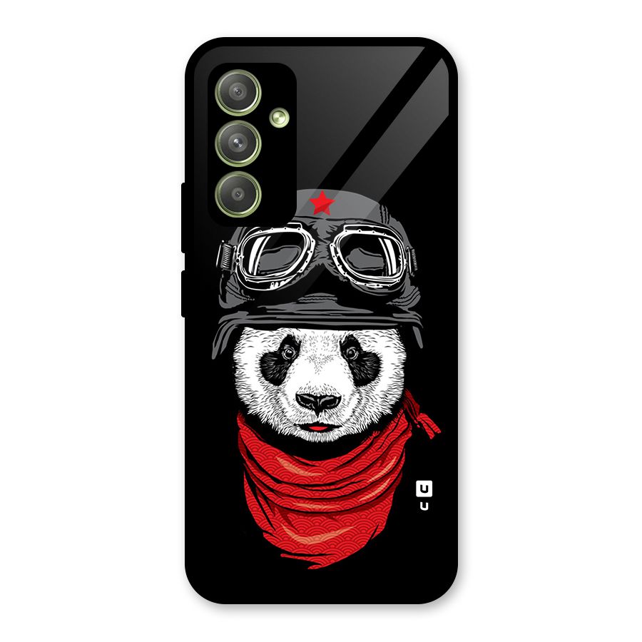 Cool Panda Soldier Art Glass Back Case for Galaxy A54