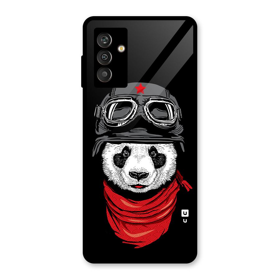 Cool Panda Soldier Art Glass Back Case for Galaxy M13