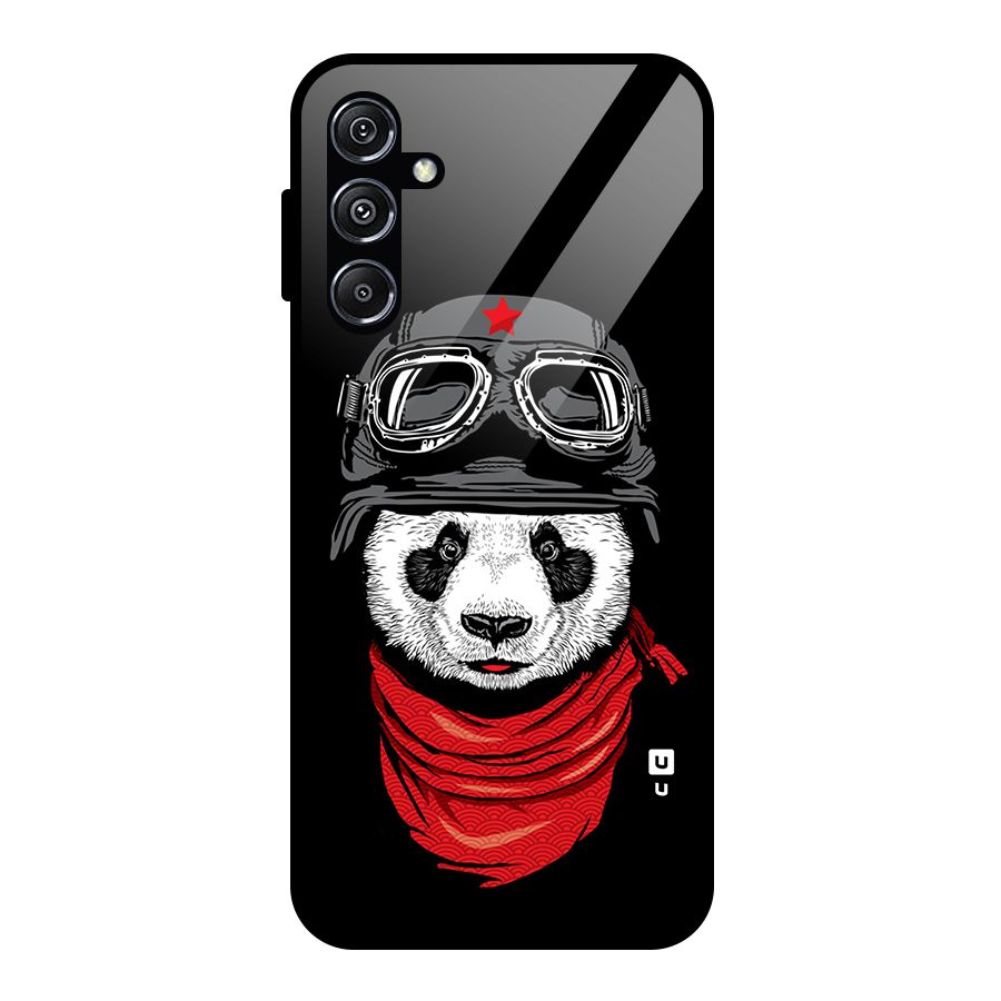 Cool Panda Soldier Art Glass Back Case for Galaxy M34 5G