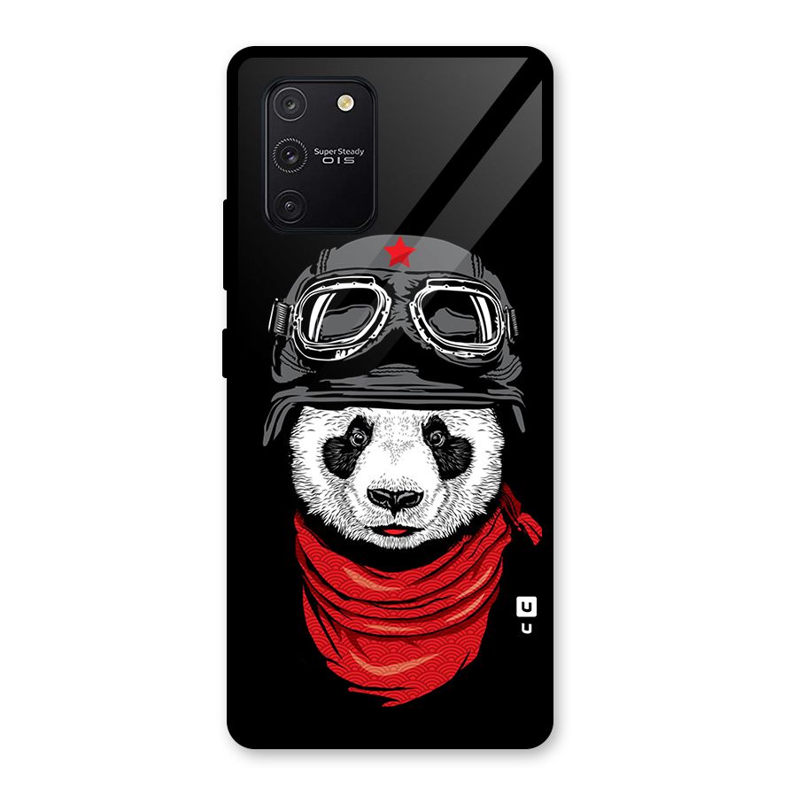 Cool Panda Soldier Art Glass Back Case for Galaxy S10 Lite