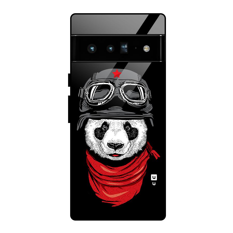 Cool Panda Soldier Art Glass Back Case for Google Pixel 6 Pro