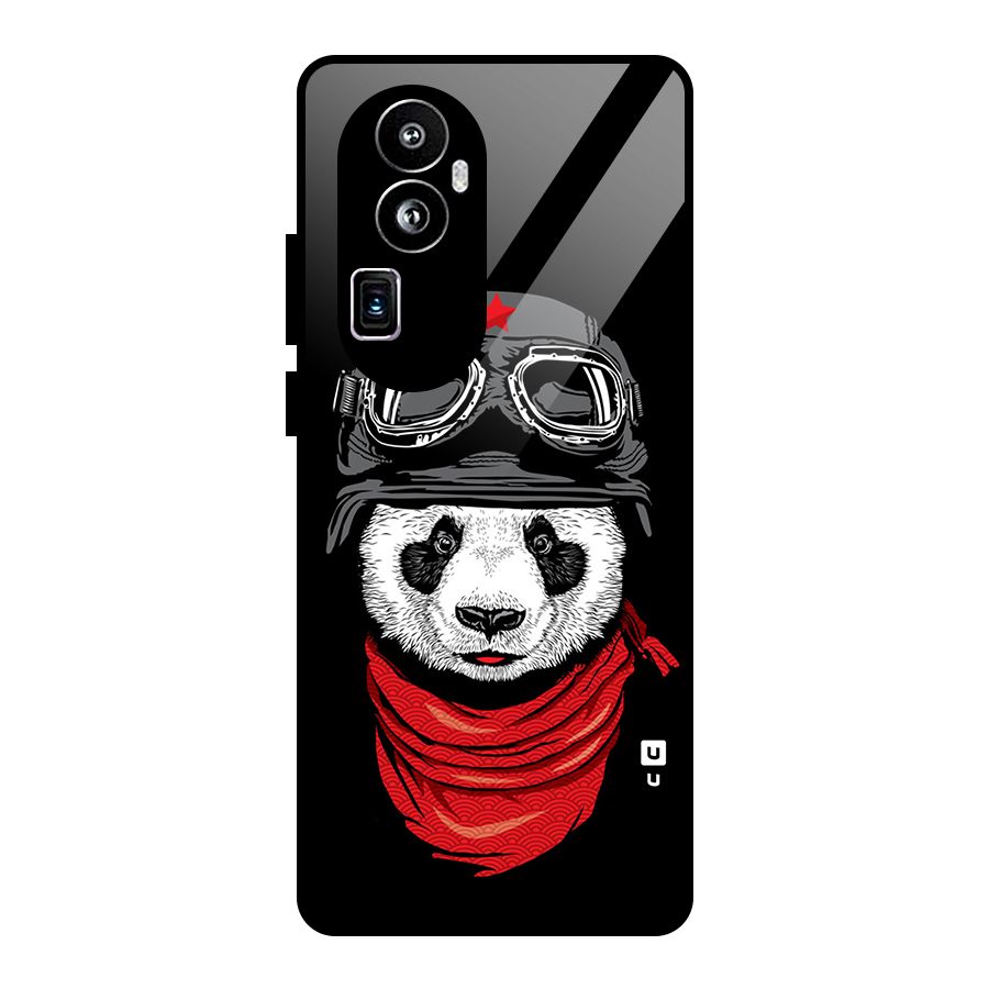 Cool Panda Soldier Art Glass Back Case for Oppo Reno10 Pro Plus