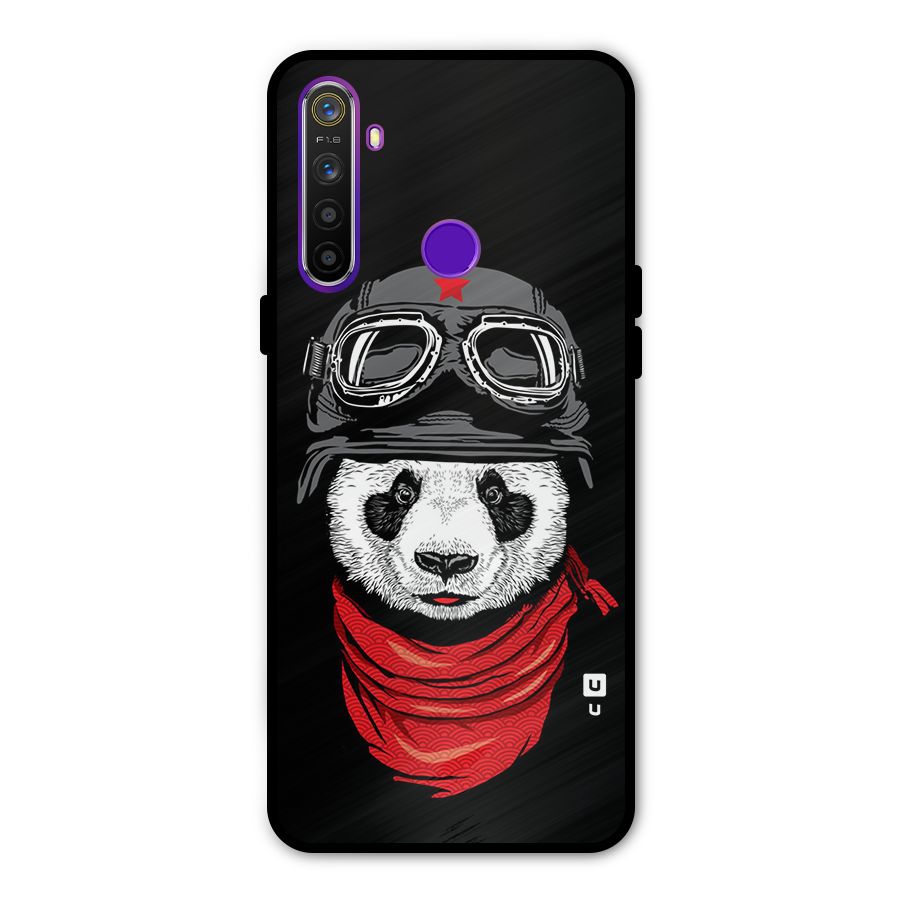 Cool Panda Soldier Art Glass Back Case for Realme 5s