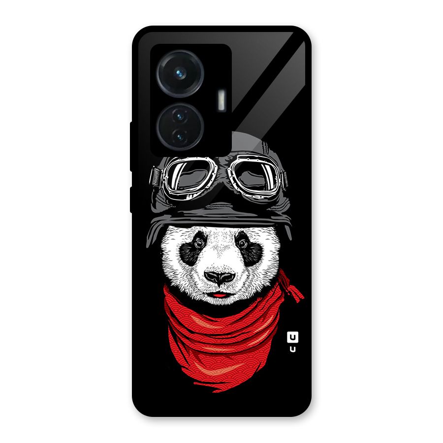 Cool Panda Soldier Art Glass Back Case for Vivo T1 44W
