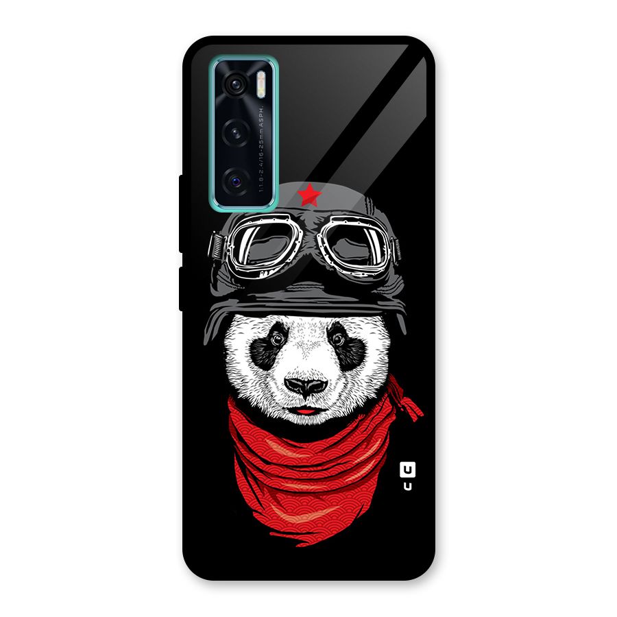 Cool Panda Soldier Art Glass Back Case for Vivo V20 SE