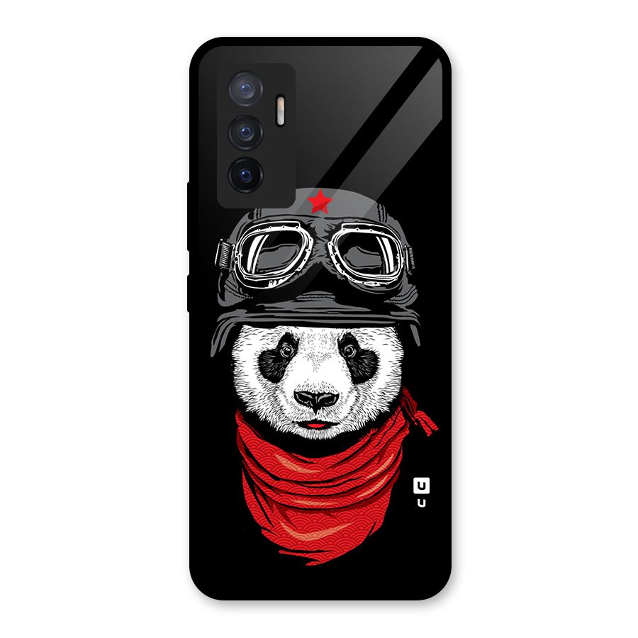 Cool Panda Soldier Art Glass Back Case for Vivo V23e