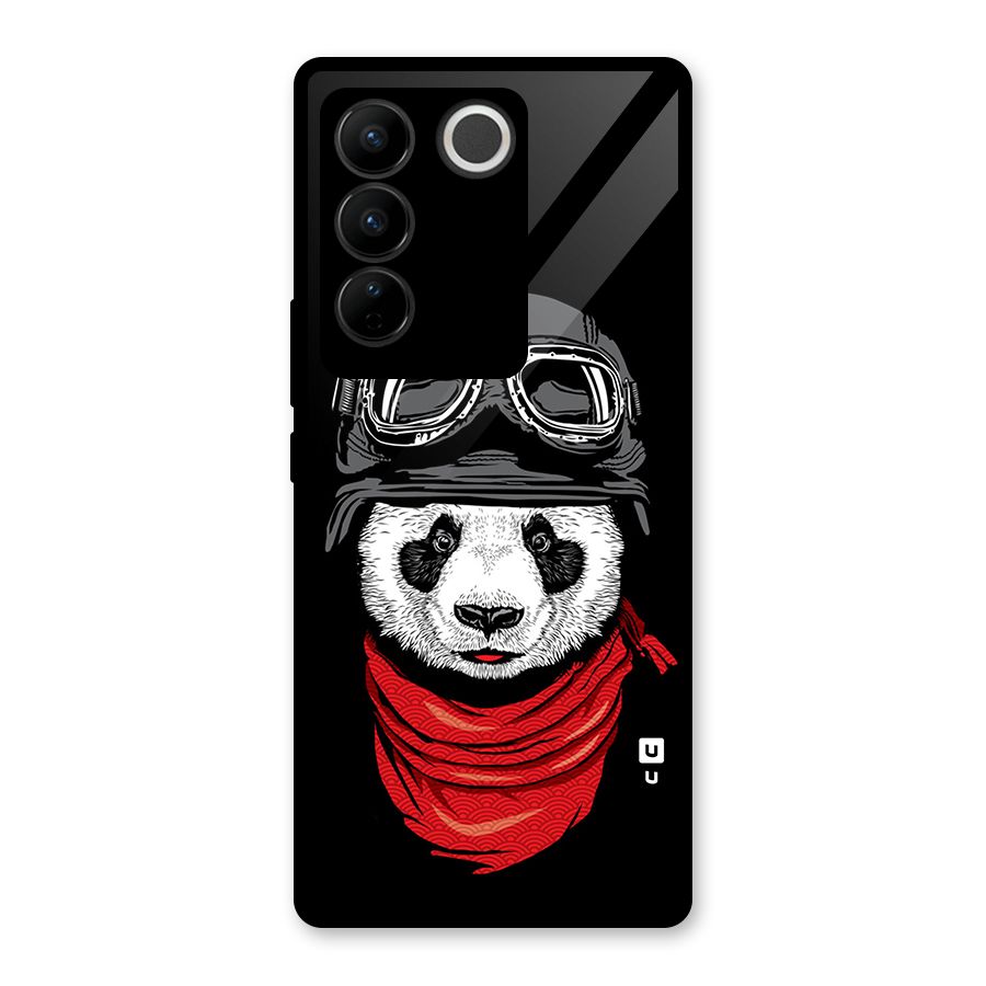 Cool Panda Soldier Art Glass Back Case for Vivo V27