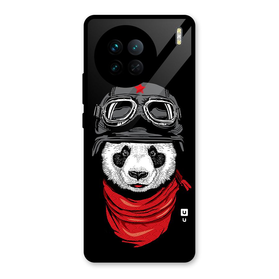 Cool Panda Soldier Art Glass Back Case for Vivo X90
