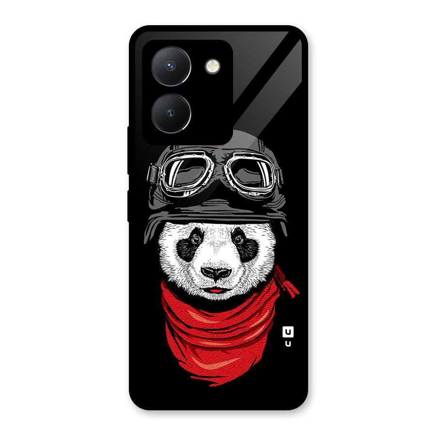 Cool Panda Soldier Art Glass Back Case for Vivo Y36