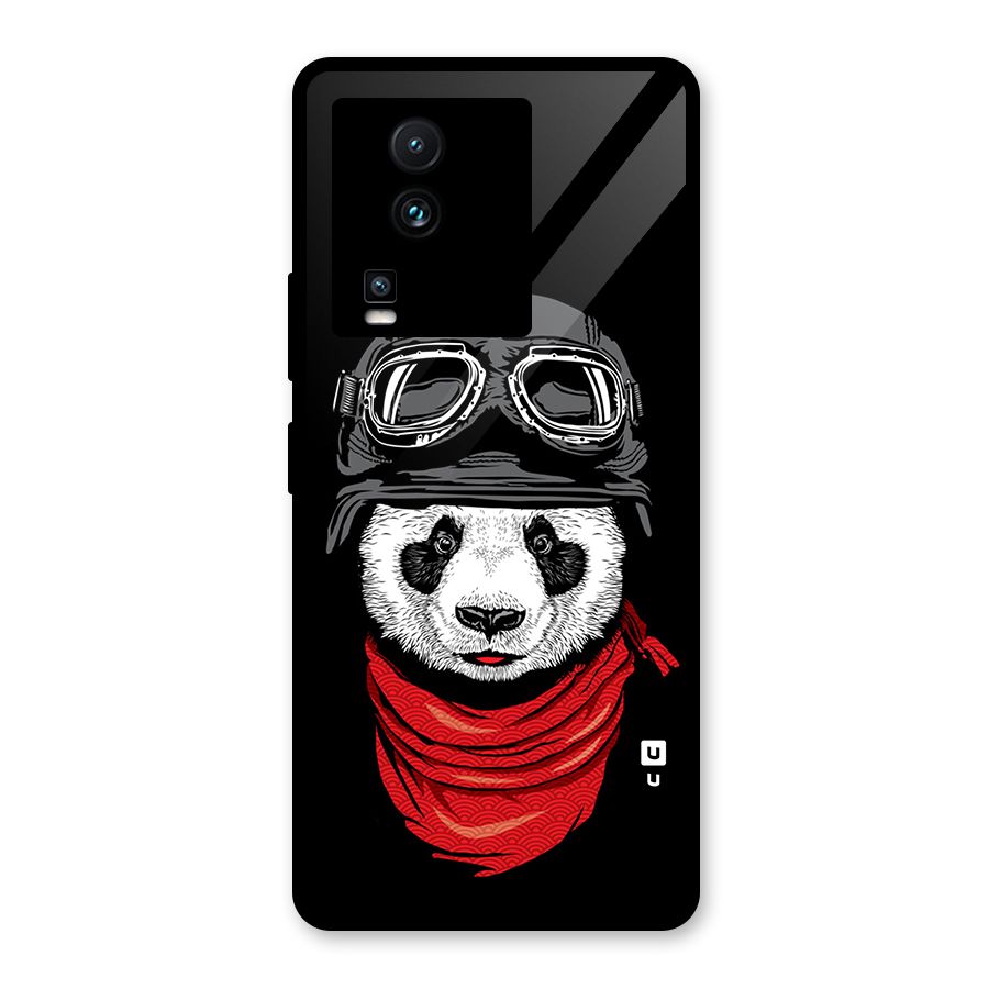 Cool Panda Soldier Art Glass Back Case for Vivo iQOO Neo 7