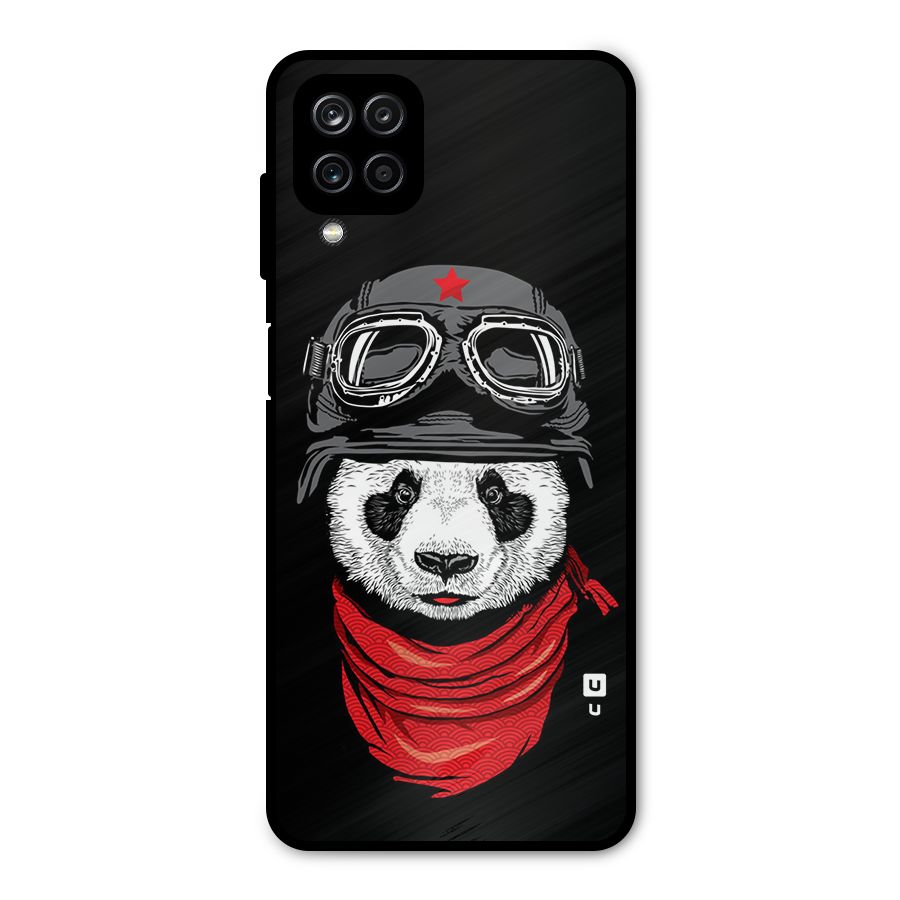 Cool Panda Soldier Art Metal Back Case for Galaxy A12