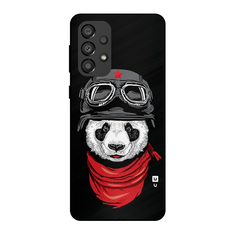Cool Panda Soldier Art Metal Back Case for Galaxy A33 5G