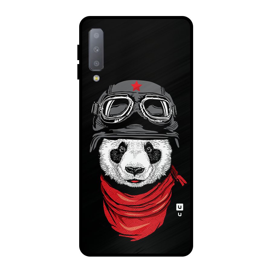 Cool Panda Soldier Art Metal Back Case for Galaxy A7 (2018)
