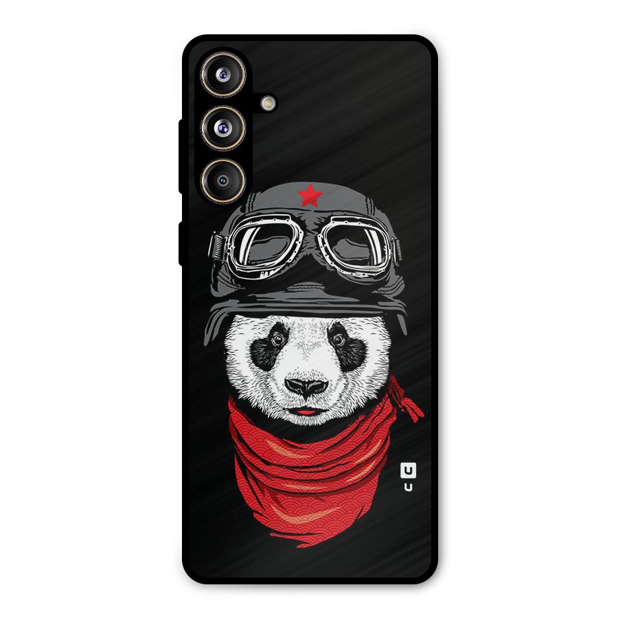 Cool Panda Soldier Art Metal Back Case for Galaxy F55