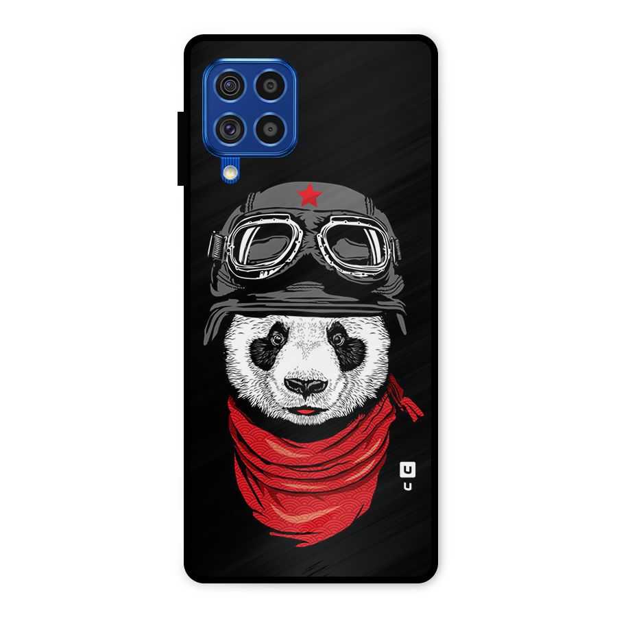 Cool Panda Soldier Art Metal Back Case for Galaxy F62