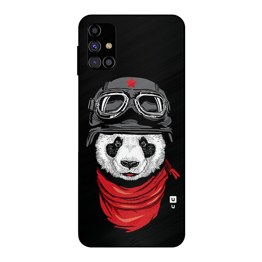 Cool Panda Soldier Art Metal Back Case for Galaxy M31s