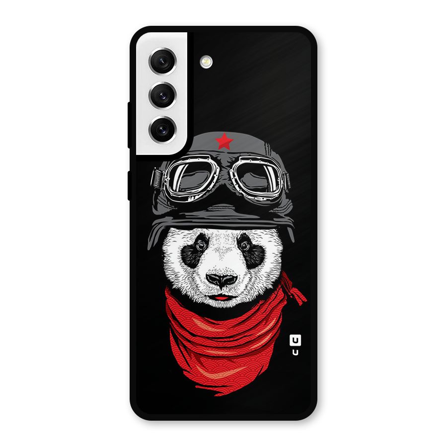 Cool Panda Soldier Art Metal Back Case for Galaxy S21 FE 5G