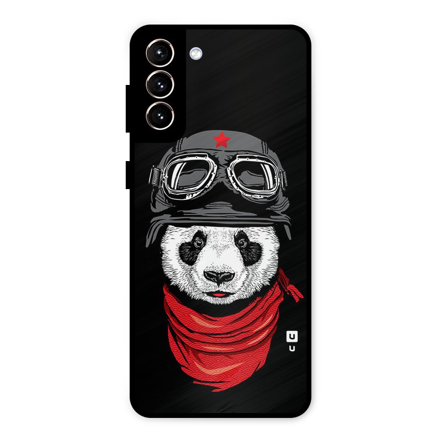 Cool Panda Soldier Art Metal Back Case for Galaxy S21 Plus