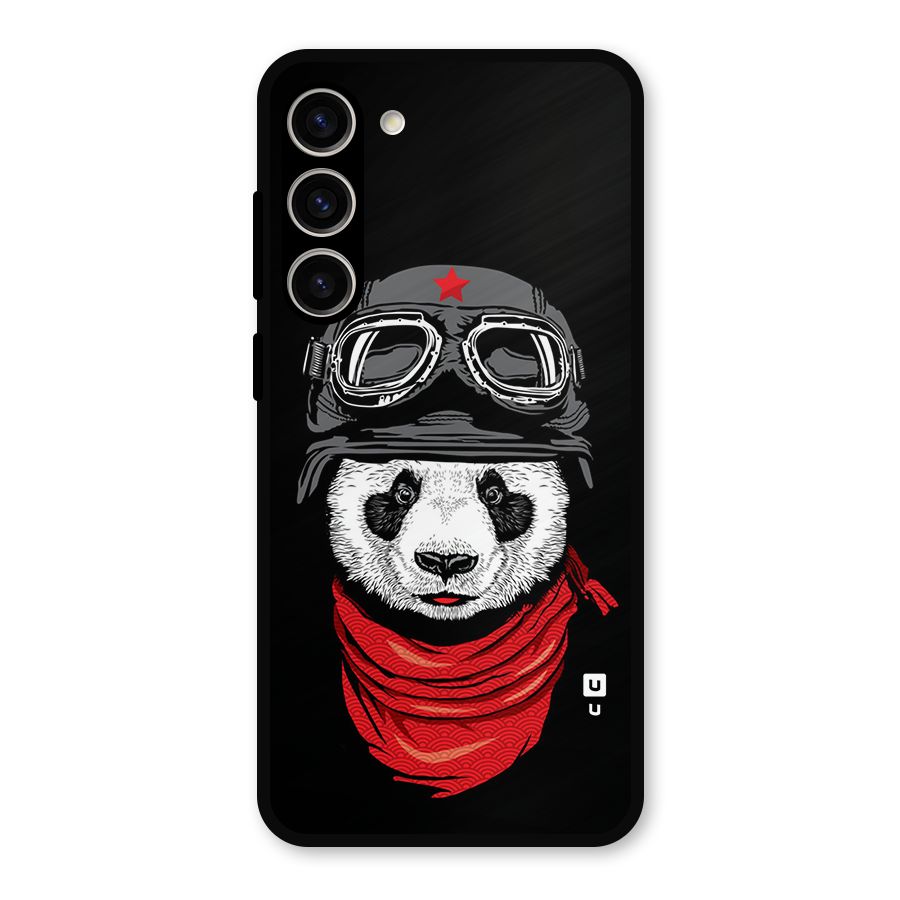 Cool Panda Soldier Art Metal Back Case for Galaxy S23 Plus