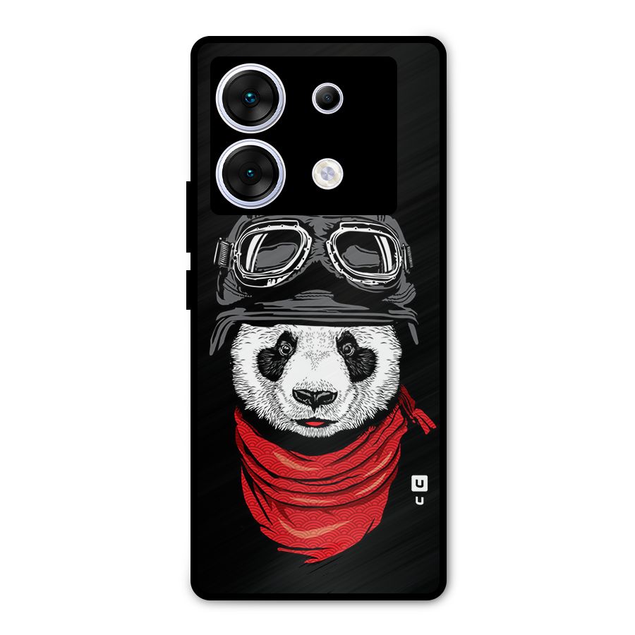 Cool Panda Soldier Art Metal Back Case for Infinix Zero 30 5G
