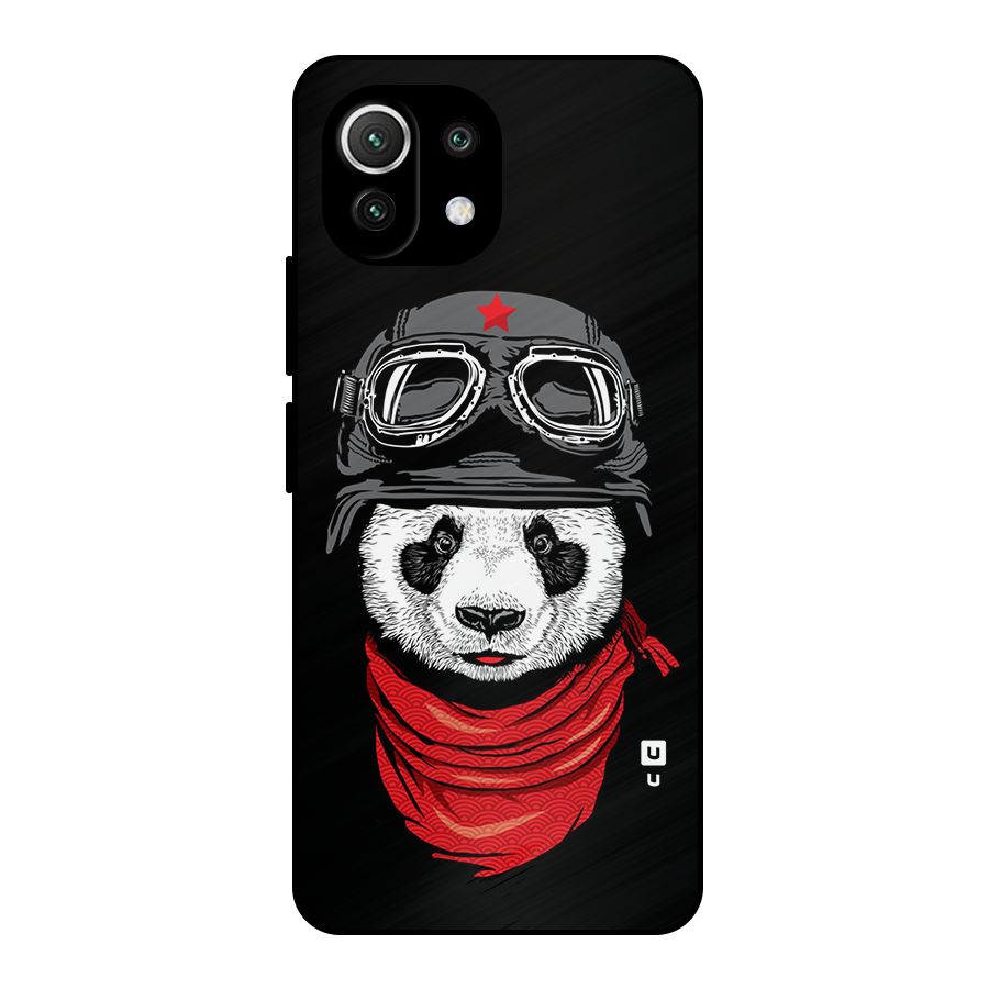 Cool Panda Soldier Art Metal Back Case for Mi 11 Lite NE 5G