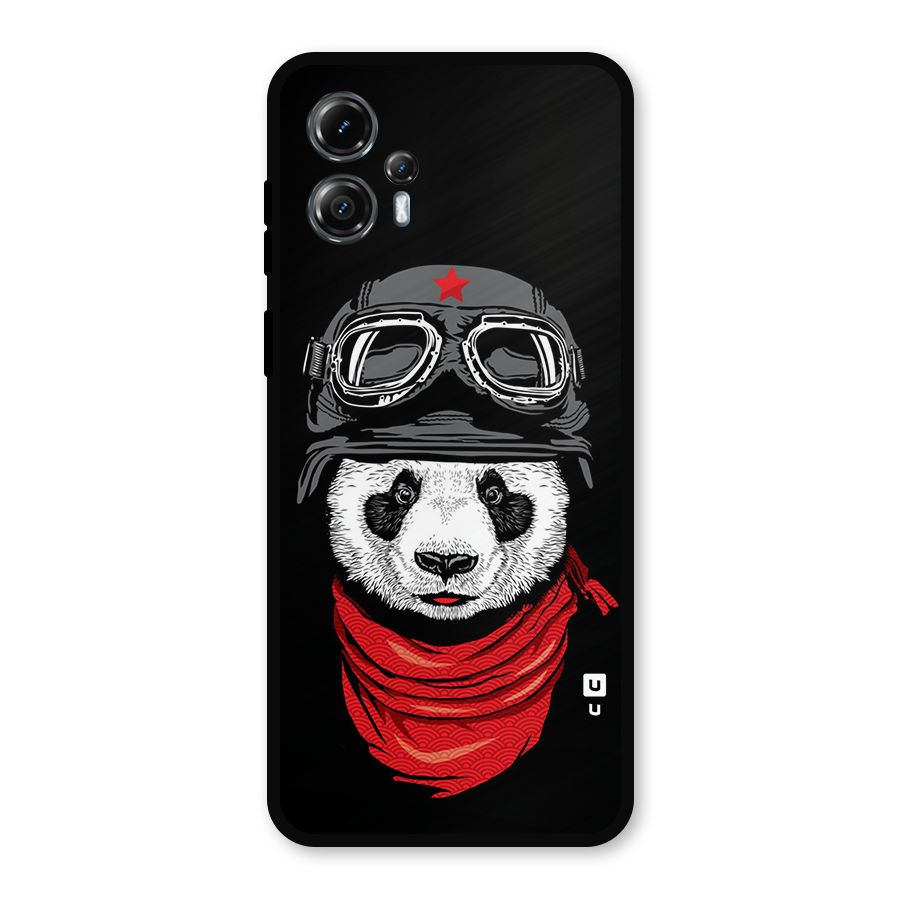 Cool Panda Soldier Art Metal Back Case for Moto G13