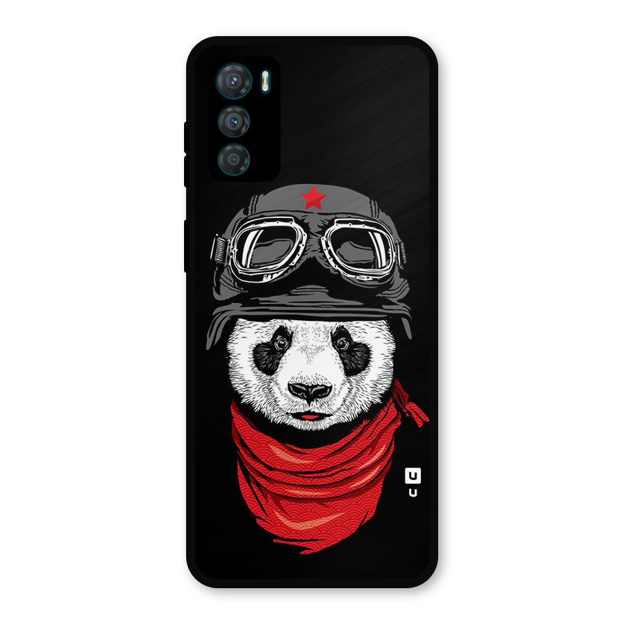 Cool Panda Soldier Art Metal Back Case for Moto G42