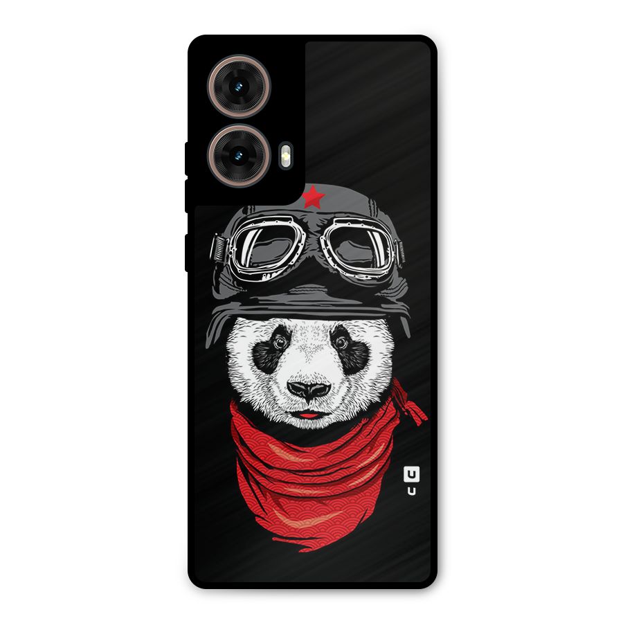 Cool Panda Soldier Art Metal Back Case for Moto G85
