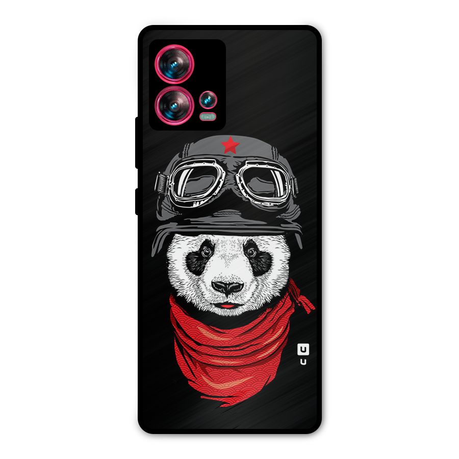 Cool Panda Soldier Art Metal Back Case for Motorola Edge 30 Fusion
